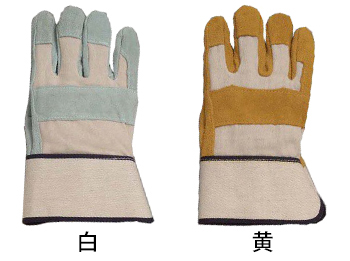 おたふく手袋 甲ハンプ床革手袋 白 [413]