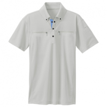 アイトス AZ-10602 ボタンダウンダブルジップ半袖ポロシャツ（男女兼用）
