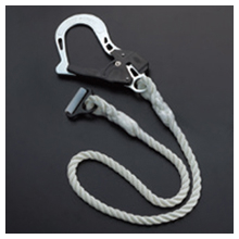 トーヨーセフティー GT-11 胴ベルト型ランヤード（ロープ式）（三ツ打ちナイロン12mm）（補助）