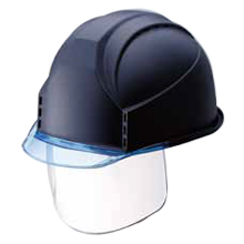 住ベテクノプラスチック 透明バイザー付きシールドヘルメット 艶消し（ライナー付き）通気孔付 [KKC3S-B]