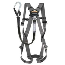 トーヨーセフティー カルハーネス／Mサイズ　伸縮式シングルランヤード付き [FGH-16M-GY]