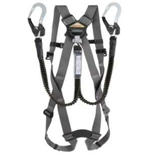 トーヨーセフティー カルハーネス／Lサイズ　伸縮式ダブルランヤード付き [FGH-16WL-GY]