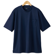 ピエ 40502 スロープネック半袖Tシャツ（ポケット付き）