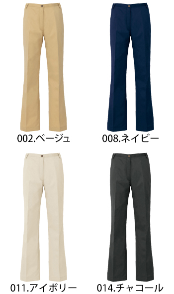 アイトス レディースシャーリングチノパンツ（ノータック） [AZ-54503]